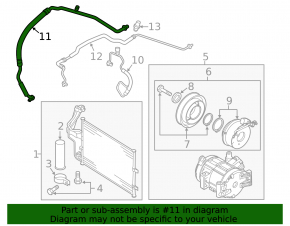 Air conditioner pipe long, iron Mazda3 MPS 09-13
