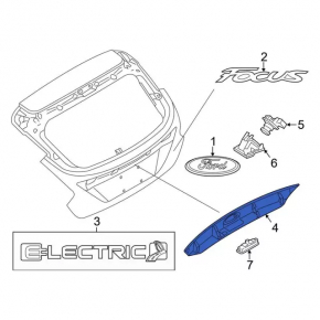 Ford Focus mk3 11-18 prerest 5d trunk door molding for camera