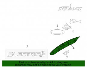 Ford Focus mk3 11-18 prerest 5d trunk door molding for camera