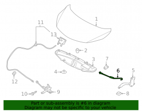 Support bonnet stop Nissan Versa Note 13-19