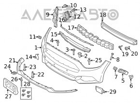 Front bumper mount right Mustang mk6 15-17