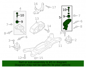 Engine mount bracket left Ford Mustang mk6 15- 2.3T without balancer
