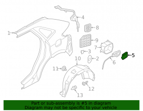 Ford Edge 15-18 Fuel Filler Door