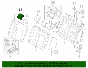 Headrest rear right Lincoln MKZ 17-20 leather black