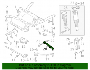 Lower control arm, front right, rear, Land Rover Range Rover 13-21 Long