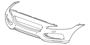 Jaguar F-Pace X761 17-20 bare front bumper with parking sensors, headlight washers, and Park Assist, Sport