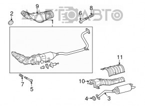 Intake pipe with catalysts Toyota Prius 30 10-15 rusty