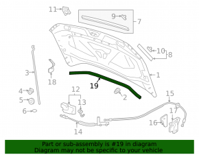 Rear hood seal VW Taos 22-25