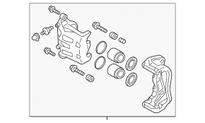 Front right caliper assembly for Infiniti G25 G35 G37 4d 06-14 without bracket