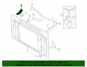 Right inner radiator bracket for Subaru Tribeca B10 08-14