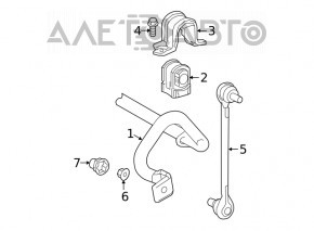 Front stabilizer bar mounting bracket left Lexus ES250 ES300h ES350 19-