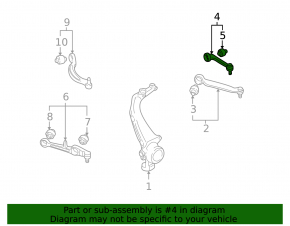 Upper control arm, front left, rear, Audi A6 04-11