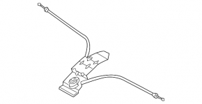 Hood release handle under the hood Audi A6 C8 19- with cables