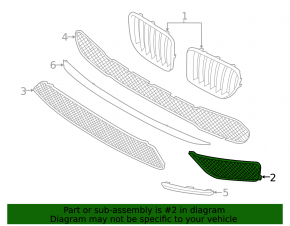 BMW X1 E84 13-15 front bumper lower grille