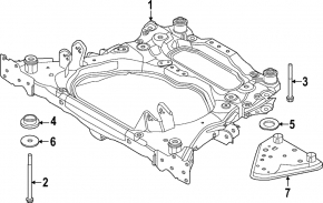 Front subframe lug, rear left, Nissan Ariya 23-25