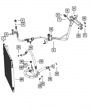 Air conditioner radiator condenser Dodge Dart 13-16 2.0 2.4