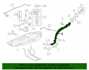 Fuel filler neck Lexus NX300h 18-21