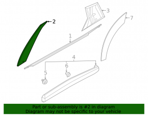 Nissan Ariya 23-25 front side door trim, rear right