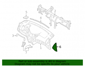 Dashboard side trim left Hyundai Sonata 11-15 black