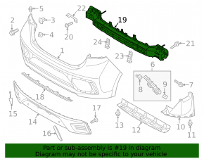 Rear Bumper Reinforcement Hyundai Ioniq 17-22 HEV, PHEV
