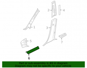 Front left door sill trim for Mazda3 03-09 HB