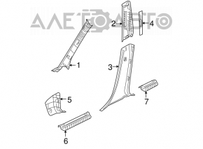 Front left door sill trim for Mazda3 03-09 HB