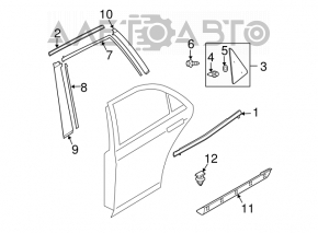 Lower rear right door trim for Mazda CX-7 06-12