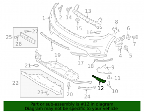 Left front bumper mudguard for Land Rover Range Rover Velar 18-22 S, SV Autobiography Dynamic