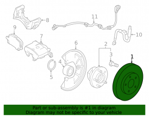 Buick Encore 13-22 300/26mm front left brake disc, rusty
