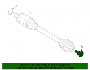 Bolt for fastening outer CV joint front left BMW X1 F48 16-19 with spring, 55mm