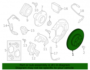 Rear left brake disc BMW X3 F25 11-17