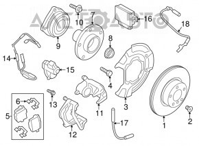 Rear left brake disc BMW X3 F25 11-17