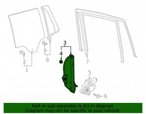 Window lift mechanism rear right VW Atlas 18-