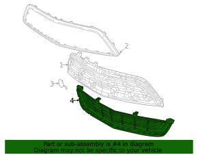 Chevrolet Bolt EUV 22-23 Front Bumper Lower Grille Without Radar