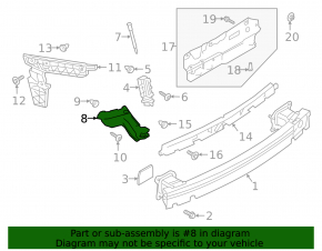 Rear bumper mount right outer Audi A6 C8 19-