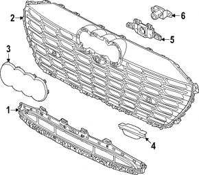 Lower grille of the front bumper central Audi Q8 e-tron 24-25