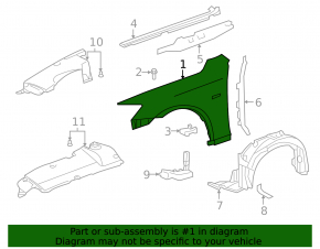 Front left wing Lexus IS250 IS350 06-13