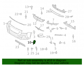 Subaru Outback 2020-2025 front right fender arch trim on bumper, Wilderness