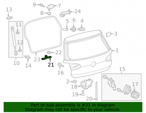 Tailgate lock bracket VW Golf 15-21