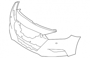 Bare front bumper Nissan Maxima A36 16-18 pre-restoration for parking sensors