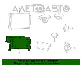 Jeep Cherokee KL 14-16 Radio Tape Recorder Small Display