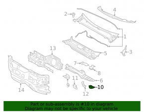 Front left windshield wiper grille drain for Ford Fusion mk5 17-20