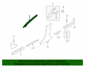Front pillar trim upper left Hyundai Elantra UD 11-16 ser