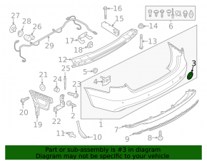 Audi A4 B8 13-16 S line rear bumper towing hook cap, broken mount