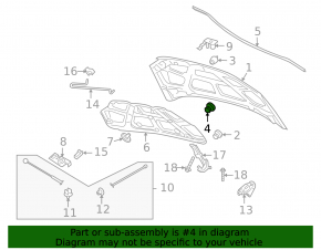 Buick Encore 13-19 Hood Bumper Small
