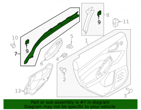 Door trim rear left inner right Ford Focus mk3 11-18