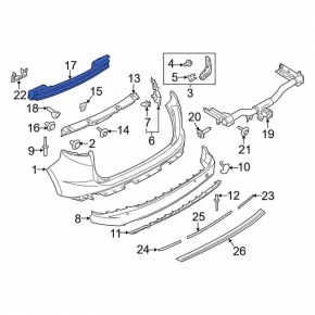 Ford Edge 15-24 Rear Bumper Reinforcement for Towing Hook