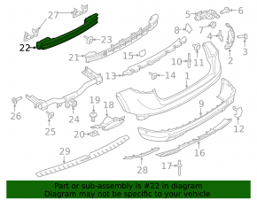 Ford Edge 15-24 Rear Bumper Reinforcement for Towing Hook