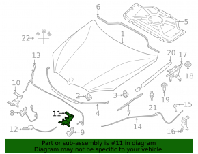 Hood lock bracket left BMW X5 F15 14-18