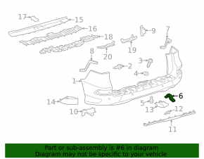 Right rear bumper reinforcement fang for Lexus GX460 10-23